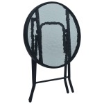 vidaXL Masă de bistro, negru, 40 x 46 cm, oțel și sticlă vidaXL Masă de bistro, negru, 40 x 46 cm, oțel și sticlă