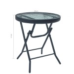 vidaXL Masă de bistro, negru, 40 x 46 cm, oțel și sticlă vidaXL Masă de bistro, negru, 40 x 46 cm, oțel și sticlă