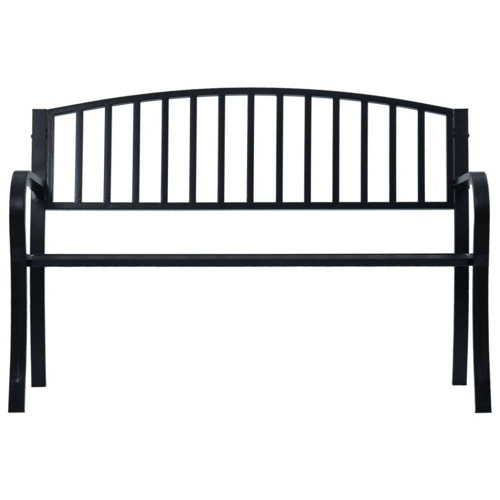 vidaXL Bancă de grădină, negru, 125 cm, oțel