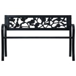 vidaXL Bancă de grădină, negru, 125 cm, oțel vidaXL Bancă de grădină, negru, 125 cm, oțel