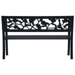 vidaXL Bancă de grădină, negru, 125 cm, oțel vidaXL Bancă de grădină, negru, 125 cm, oțel