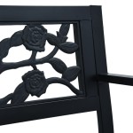 vidaXL Bancă de grădină, negru, 125 cm, oțel vidaXL Bancă de grădină, negru, 125 cm, oțel