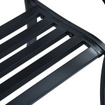 vidaXL Bancă de grădină, negru, 125 cm, oțel vidaXL Bancă de grădină, negru, 125 cm, oțel
