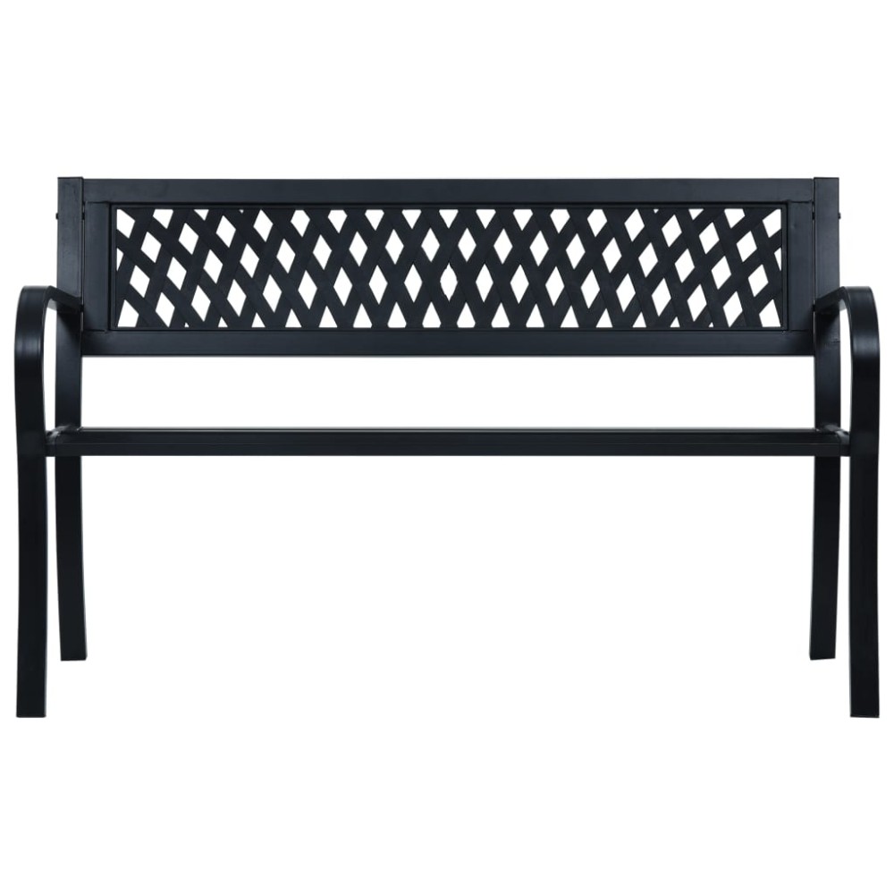 vidaXL Bancă de grădină, negru, 125 cm, oțel