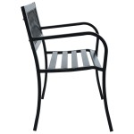 vidaXL Bancă de grădină, negru, 125 cm, oțel vidaXL Bancă de grădină, negru, 125 cm, oțel