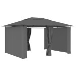 vidaXL Cort de grădină cu perdele, antracit, 4 x 3 m