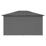 vidaXL Cort de grădină cu perdele, antracit, 4 x 3 m
