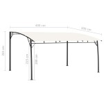 vidaXL Copertină pavilion de grădină, crem, 4x3x2,55 m