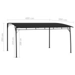 vidaXL Copertină pavilion de grădină, antracit, 4x3x2,55 m
