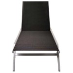 vidaXL Șezlong de plajă, negru, oțel și textilenă vidaXL Șezlong de plajă, negru, oțel și textilenă