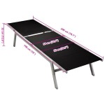 vidaXL Șezlong de plajă, negru, oțel și textilenă vidaXL Șezlong de plajă, negru, oțel și textilenă