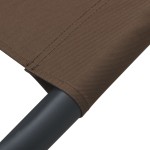 vidaXL Pat șezlong de exterior, maro, material textil vidaXL Pat șezlong de exterior, maro, material textil