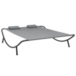 vidaXL Pat dublu de exterior, antracit, material textil vidaXL Pat dublu de exterior, antracit, material textil