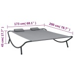 vidaXL Pat dublu de exterior, antracit, material textil vidaXL Pat dublu de exterior, antracit, material textil