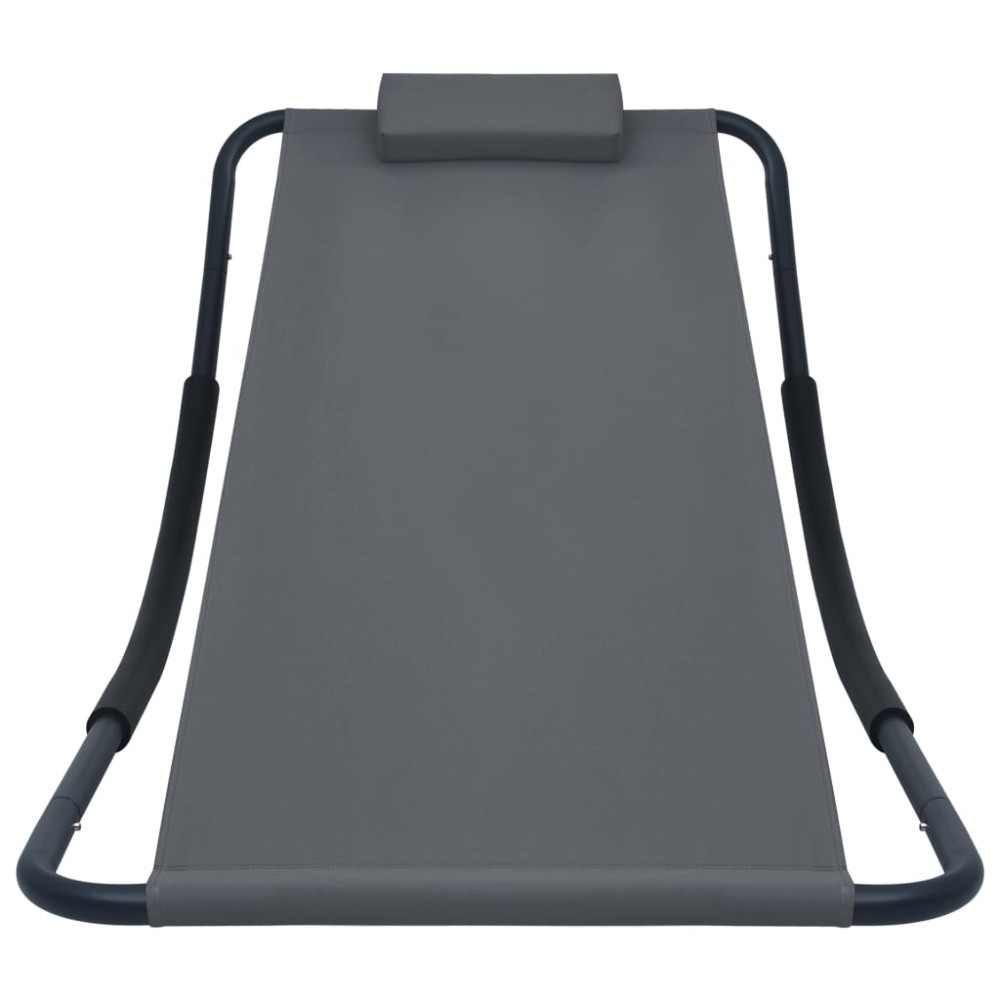 vidaXL Pat de grădină, gri, 200 x 90 cm, oțel