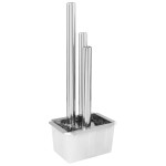 vidaXL Fântână de grădină, argintiu, 48x34x123 cm, oțel inoxidabil