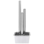 vidaXL Fântână de grădină, argintiu, 48x34x123 cm, oțel inoxidabil