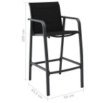 vidaXL Scaune de bar de grădină, 4 buc., negru, textilenă vidaXL Scaune de bar de grădină, 4 buc., negru, textilenă