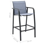 vidaXL Scaune de bar de grădină, 4 buc., gri, textilenă vidaXL Scaune de bar de grădină, 4 buc., gri, textilenă