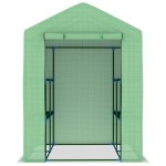 vidaXL Seră cu rafturi, 143 x 143 x 195 cm, oțel vidaXL Seră cu rafturi, 143 x 143 x 195 cm, oțel