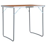 vidaXL Masă de camping pliabilă cu cadru metalic, 80 x 60 cm vidaXL Masă de camping pliabilă cu cadru metalic, 80 x 60 cm