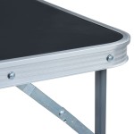 vidaXL Masă de camping pliabilă cu cadru metalic, gri, 80 x 60 cm vidaXL Masă de camping pliabilă cu cadru metalic, gri, 80 x 60 cm