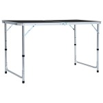 vidaXL Masă de camping pliabilă, gri, 120 x 60 cm, aluminiu vidaXL Masă de camping pliabilă, gri, 120 x 60 cm, aluminiu