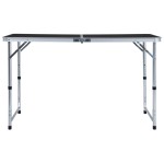 vidaXL Masă de camping pliabilă, gri, 120 x 60 cm, aluminiu vidaXL Masă de camping pliabilă, gri, 120 x 60 cm, aluminiu