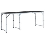 vidaXL Masă de camping pliabilă, gri, 180 x 60 cm, aluminiu vidaXL Masă de camping pliabilă, gri, 180 x 60 cm, aluminiu