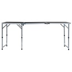 vidaXL Masă de camping pliabilă, gri, 180 x 60 cm, aluminiu vidaXL Masă de camping pliabilă, gri, 180 x 60 cm, aluminiu