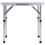 vidaXL Masă de camping pliabilă, alb, 60 x 45 cm, aluminiu vidaXL Masă de camping pliabilă, alb, 60 x 45 cm, aluminiu
