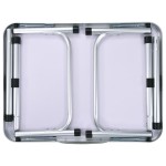 vidaXL Masă de camping pliabilă, alb, 60 x 45 cm, aluminiu vidaXL Masă de camping pliabilă, alb, 60 x 45 cm, aluminiu