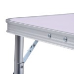 vidaXL Masă de camping pliabilă, alb, 60 x 45 cm, aluminiu vidaXL Masă de camping pliabilă, alb, 60 x 45 cm, aluminiu