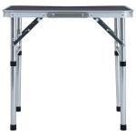 vidaXL Masă de camping pliabilă, gri, 60 x 45 cm, aluminiu vidaXL Masă de camping pliabilă, gri, 60 x 45 cm, aluminiu