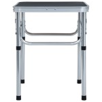 vidaXL Masă de camping pliabilă, gri, 60 x 45 cm, aluminiu vidaXL Masă de camping pliabilă, gri, 60 x 45 cm, aluminiu
