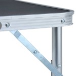 vidaXL Masă de camping pliabilă, gri, 60 x 45 cm, aluminiu vidaXL Masă de camping pliabilă, gri, 60 x 45 cm, aluminiu