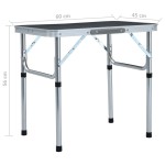 vidaXL Masă de camping pliabilă, gri, 60 x 45 cm, aluminiu vidaXL Masă de camping pliabilă, gri, 60 x 45 cm, aluminiu