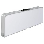 vidaXL Masă de camping pliabilă cu 2 bănci, alb, aluminiu