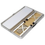 vidaXL Masă de camping pliabilă cu 2 bănci, alb, aluminiu