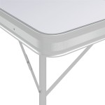 vidaXL Masă de camping pliabilă cu 2 bănci, alb, aluminiu