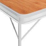 vidaXL Masă de camping pliabilă cu 2 bănci, maro, aluminiu