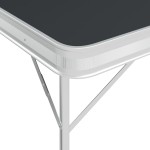 vidaXL Masă de camping pliabilă cu 2 bănci, gri, aluminiu