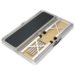 vidaXL Masă de camping pliabilă cu 2 bănci, gri, aluminiu
