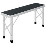 vidaXL Masă de camping pliabilă cu 2 bănci, gri, aluminiu