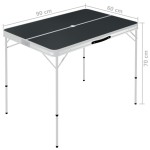 vidaXL Masă de camping pliabilă cu 2 bănci, gri, aluminiu