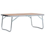 vidaXL Masă de camping pliabilă, maro, 60 x 40 cm, aluminiu vidaXL Masă de camping pliabilă, maro, 60 x 40 cm, aluminiu