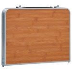 vidaXL Masă de camping pliabilă, maro, 60 x 40 cm, aluminiu vidaXL Masă de camping pliabilă, maro, 60 x 40 cm, aluminiu
