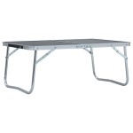 vidaXL Masă de camping pliabilă, gri, 60 x 40 cm, aluminiu vidaXL Masă de camping pliabilă, gri, 60 x 40 cm, aluminiu