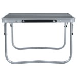 vidaXL Masă de camping pliabilă, gri, 60 x 40 cm, aluminiu vidaXL Masă de camping pliabilă, gri, 60 x 40 cm, aluminiu