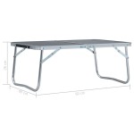 vidaXL Masă de camping pliabilă, gri, 60 x 40 cm, aluminiu vidaXL Masă de camping pliabilă, gri, 60 x 40 cm, aluminiu